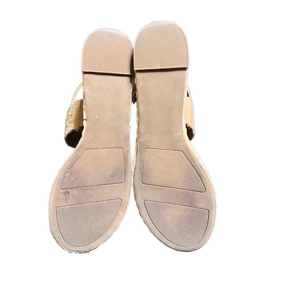 LC Lauren Conrad Tan Straw Ankle Strap Memory Foam Wedge Size 8.5 - Picture 5 of 6